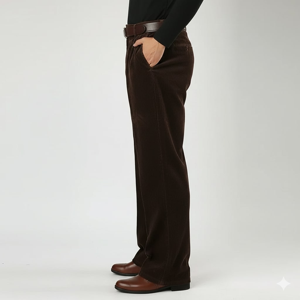 Omar Men’s Corduroy Trousers – Soft Cotton Corduroy Pants with Warm Structured Feel