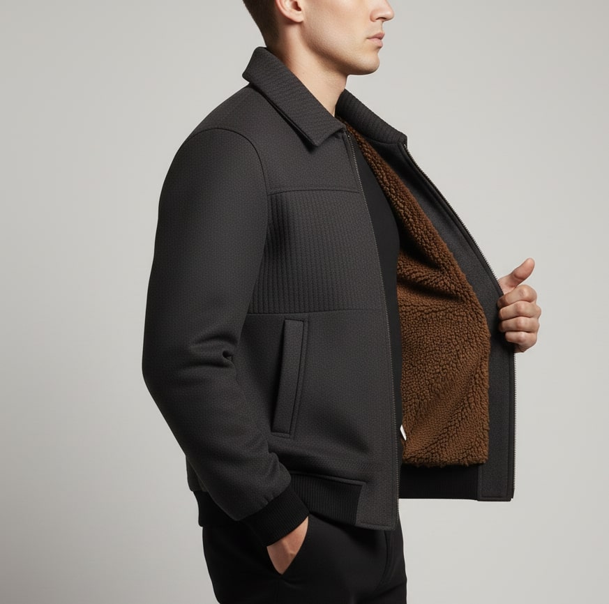 Aurelien Men’s Fleece Jacket – Weatherproof Jacket with Textured Finish