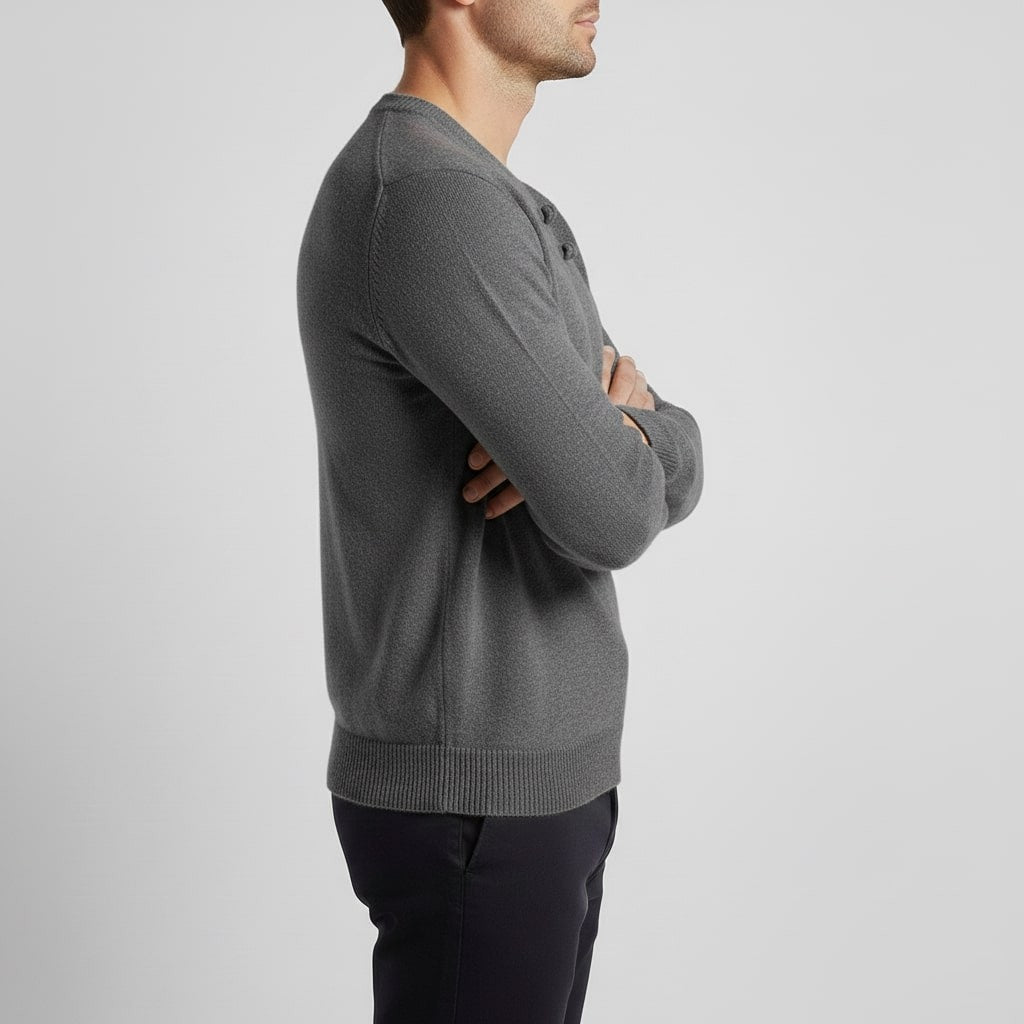 Hudson Men’s Pullover Sweater – Ultra-Soft Knit Jumper with Stand Collar Detail