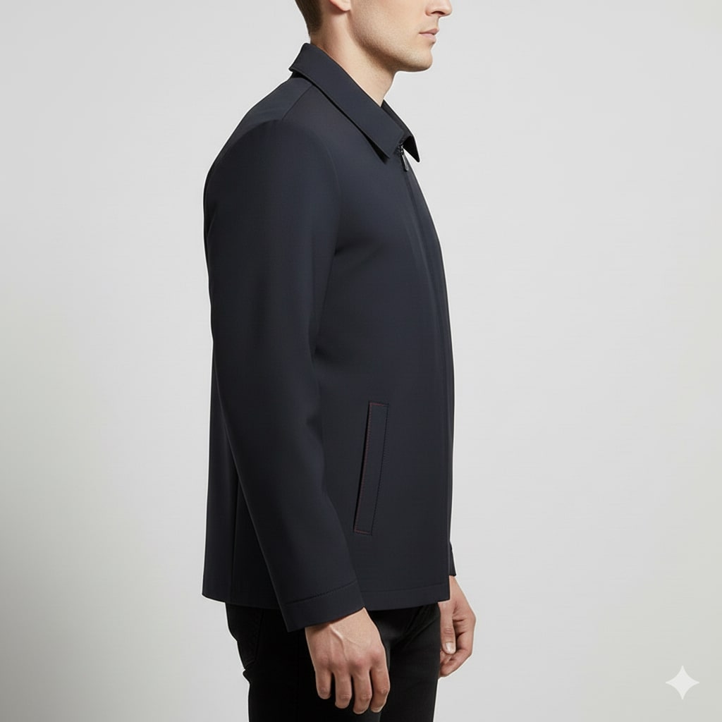 Oscar Men’s Lightweight Jacket – Wrinkle-Free Soft Silk Blend with Sleek Lapel Design