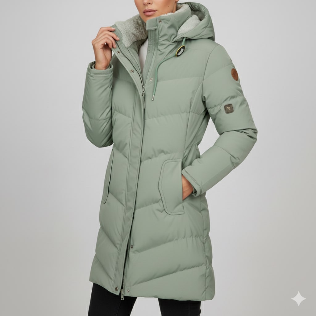 Adriana Women’s Winter Coat – Long Hooded Winter Jacket with Plush Lining