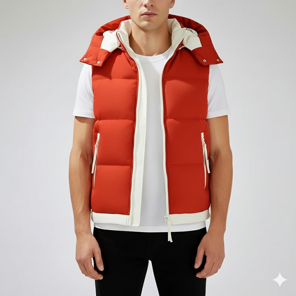 Matej Men’s Puffer Vest – Insulated Lightweight Outerwear with Detachable Hood