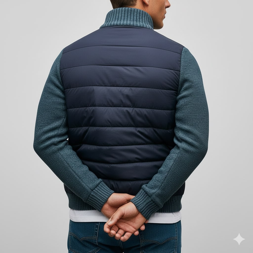 Magnus Men’s Fleece Jacket – Knit Sleeve Hybrid Zip-Up Lightweight Jacket