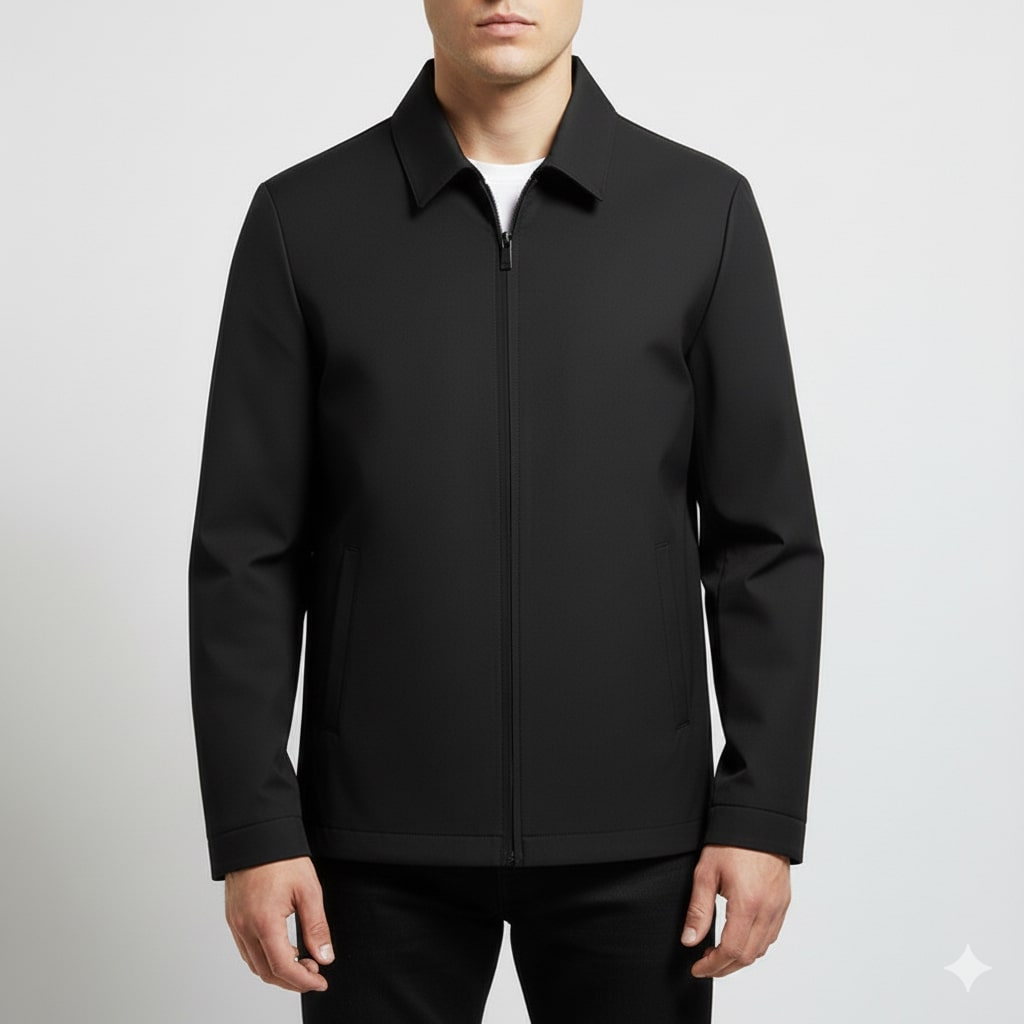 Oscar Men’s Lightweight Jacket – Wrinkle-Free Soft Silk Blend with Sleek Lapel Design