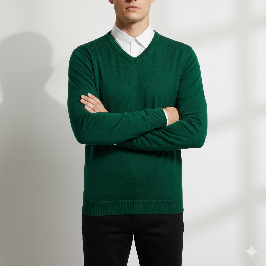 Onur Men’s Knit Sweater – Lightweight V-Neck Pullover