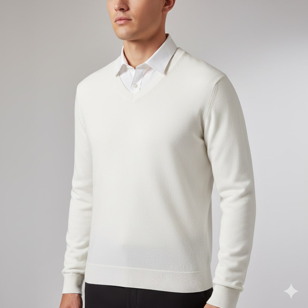 Onur Men’s Knit Sweater – Lightweight V-Neck Pullover