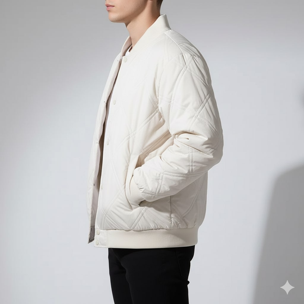 Nolan Men’s Bomber Jacket – Quilted Fleece-Lined Lightweight Winter Jacket