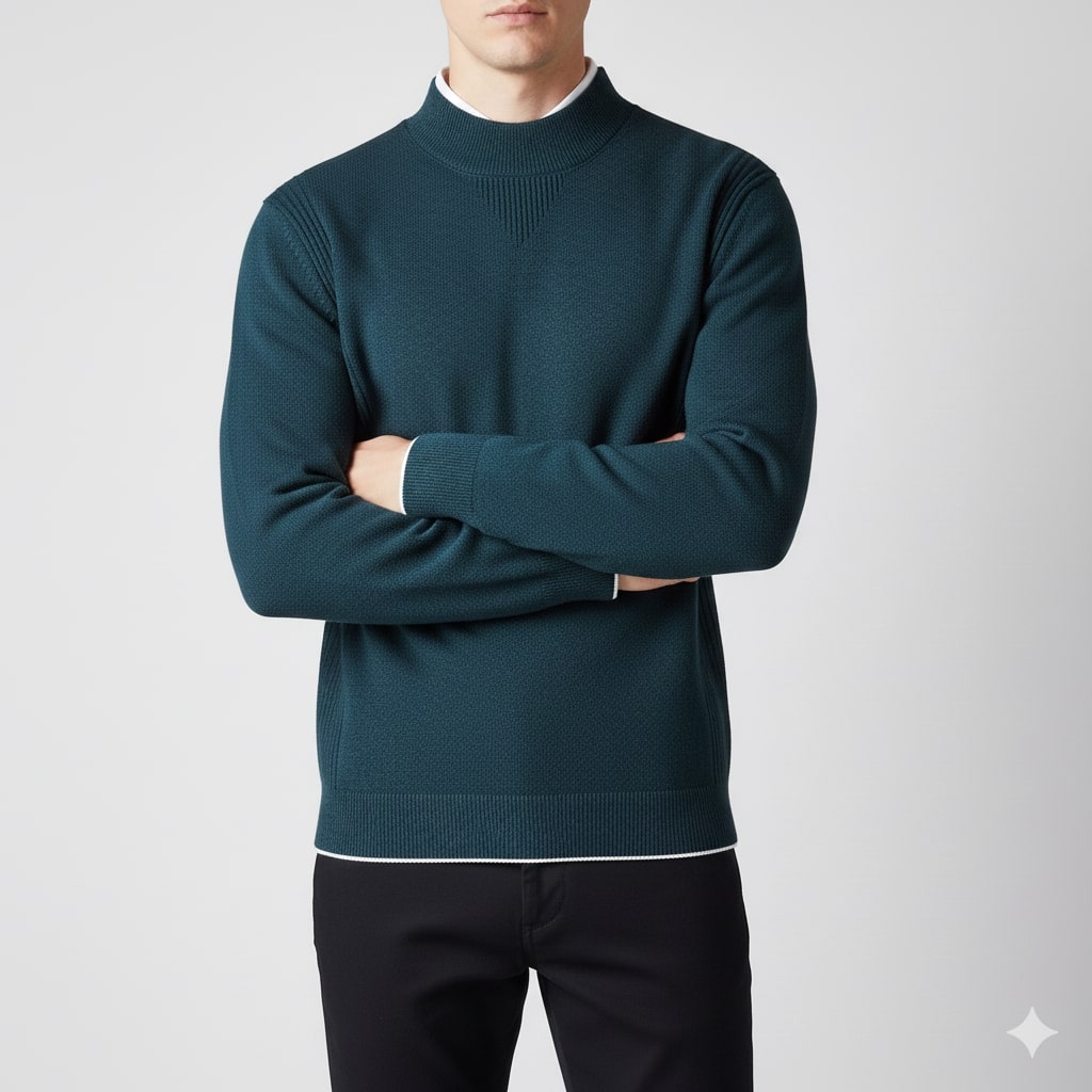 Thomas Men’s Knit Sweater – Soft Ribbed Crewneck Pullover