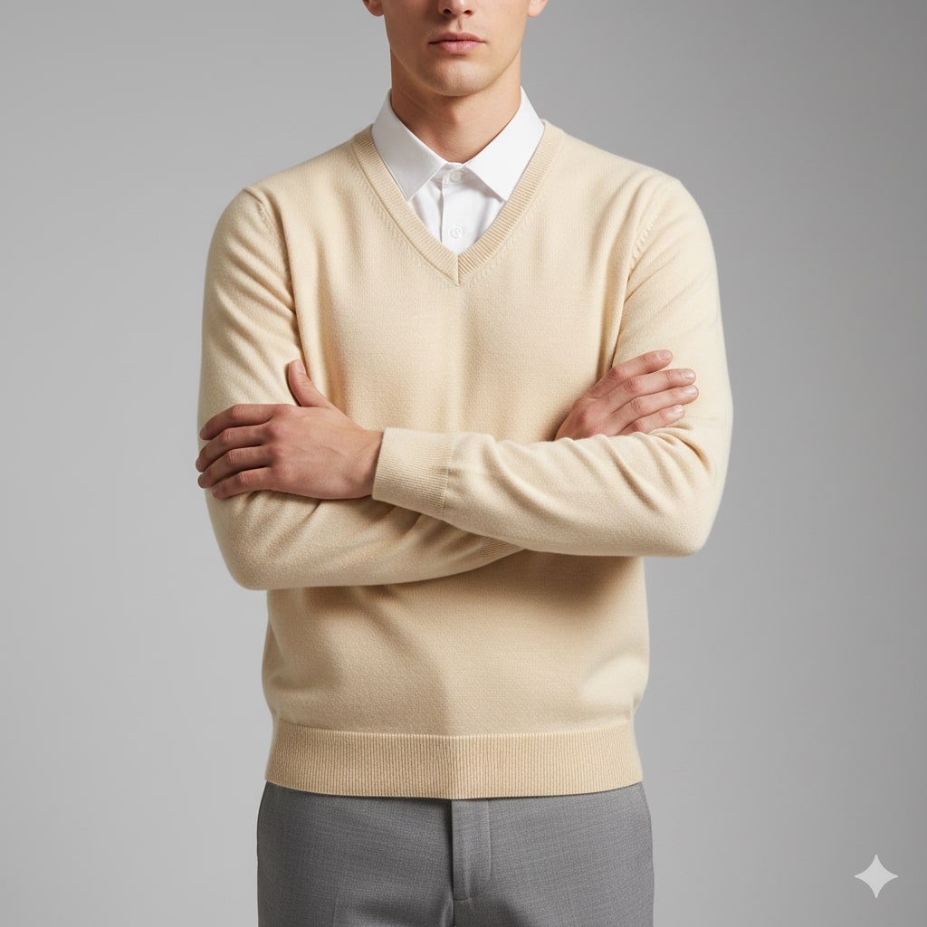 Onur Men’s Knit Sweater – Lightweight V-Neck Pullover