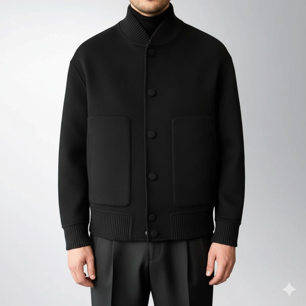 Dimitri Men's Wool Jacket – Structured Lightweight Jacket with Sharp Minimal Silhouette