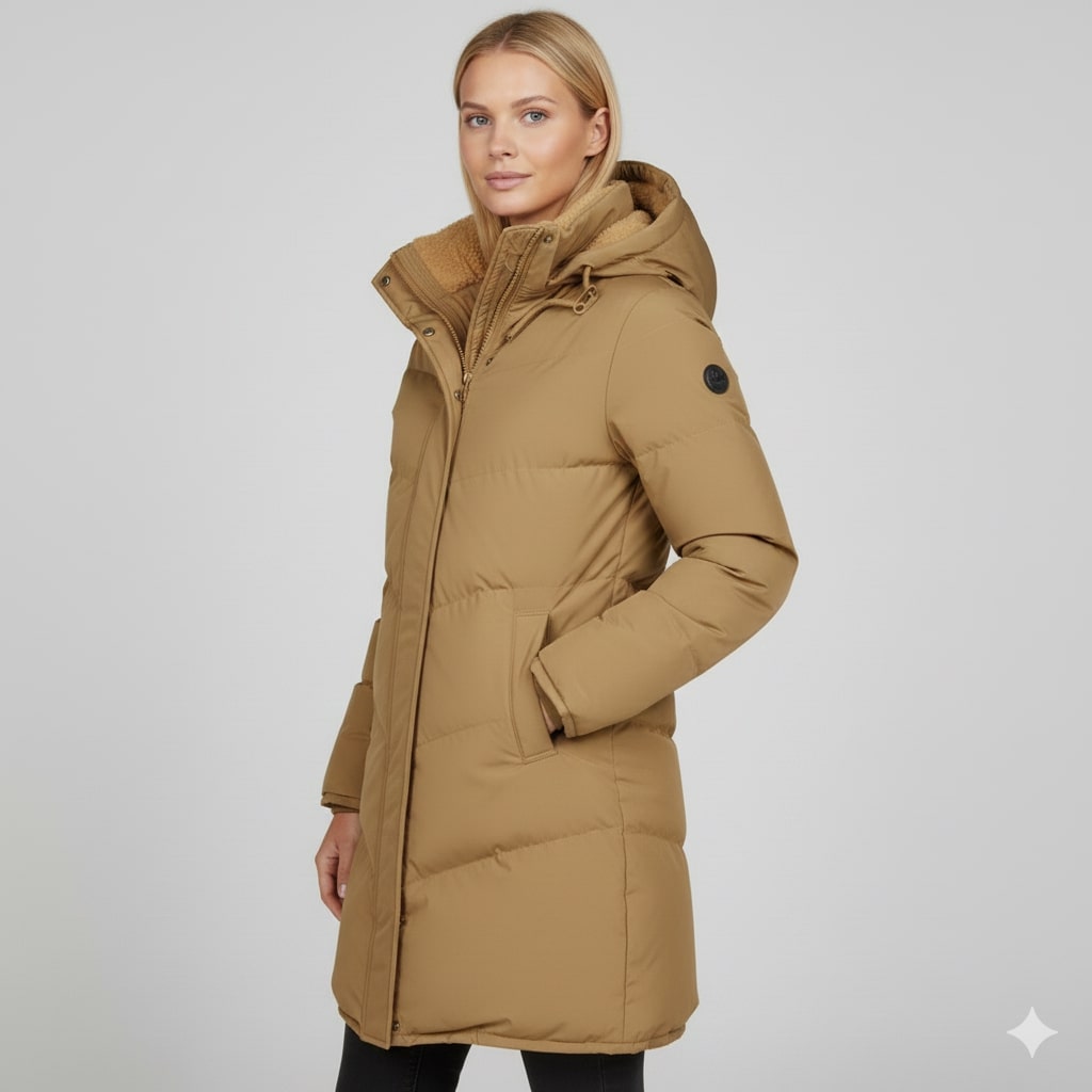 Adriana Women’s Winter Coat – Long Hooded Winter Jacket with Plush Lining