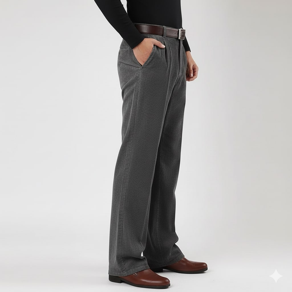 Omar Men’s Corduroy Trousers – Soft Cotton Corduroy Pants with Warm Structured Feel