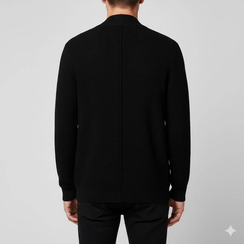 Pablo Men’s Jacquard Knit Cardigan – Soft Touch Embossed Cotton Cardigan