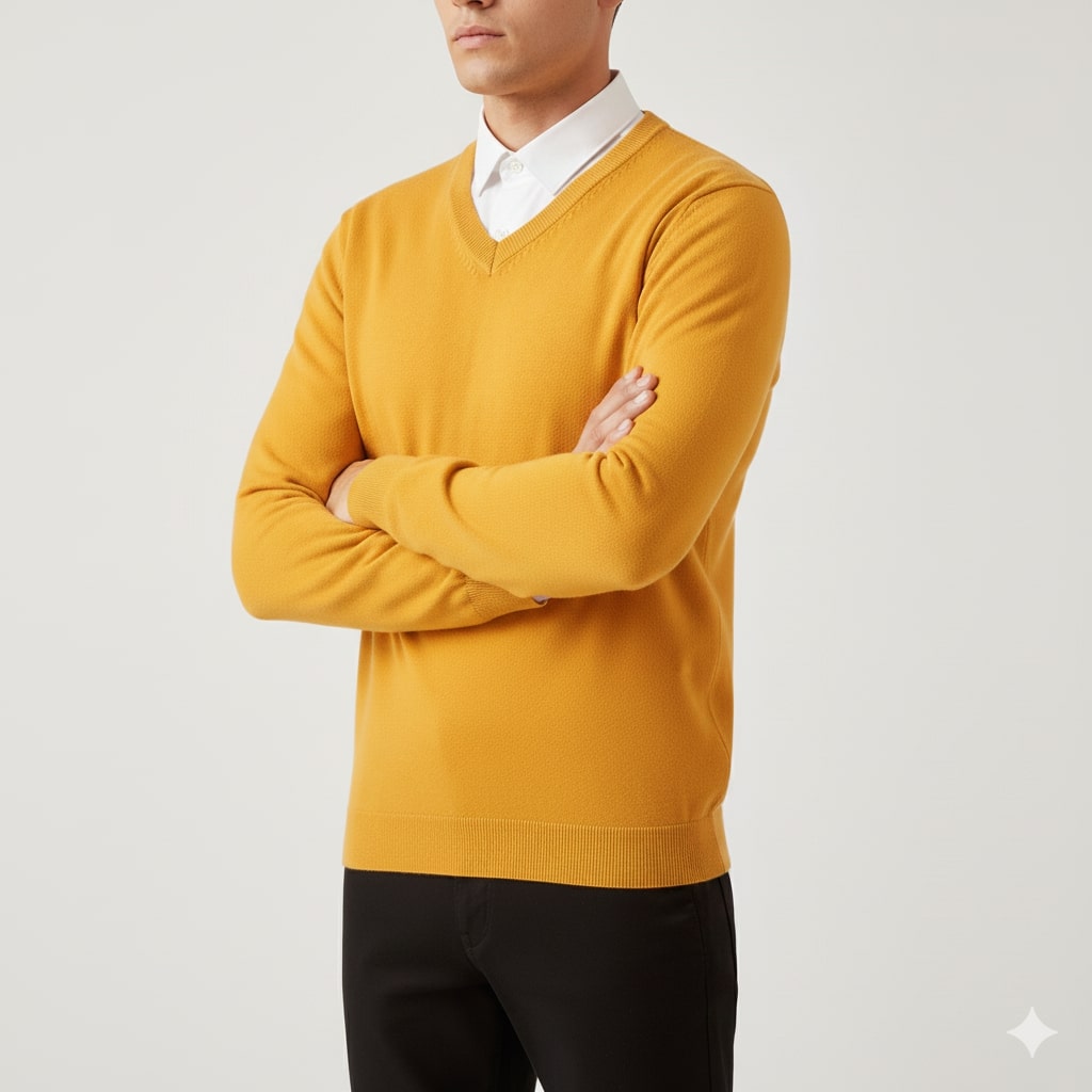 Onur Men’s Knit Sweater – Lightweight V-Neck Pullover