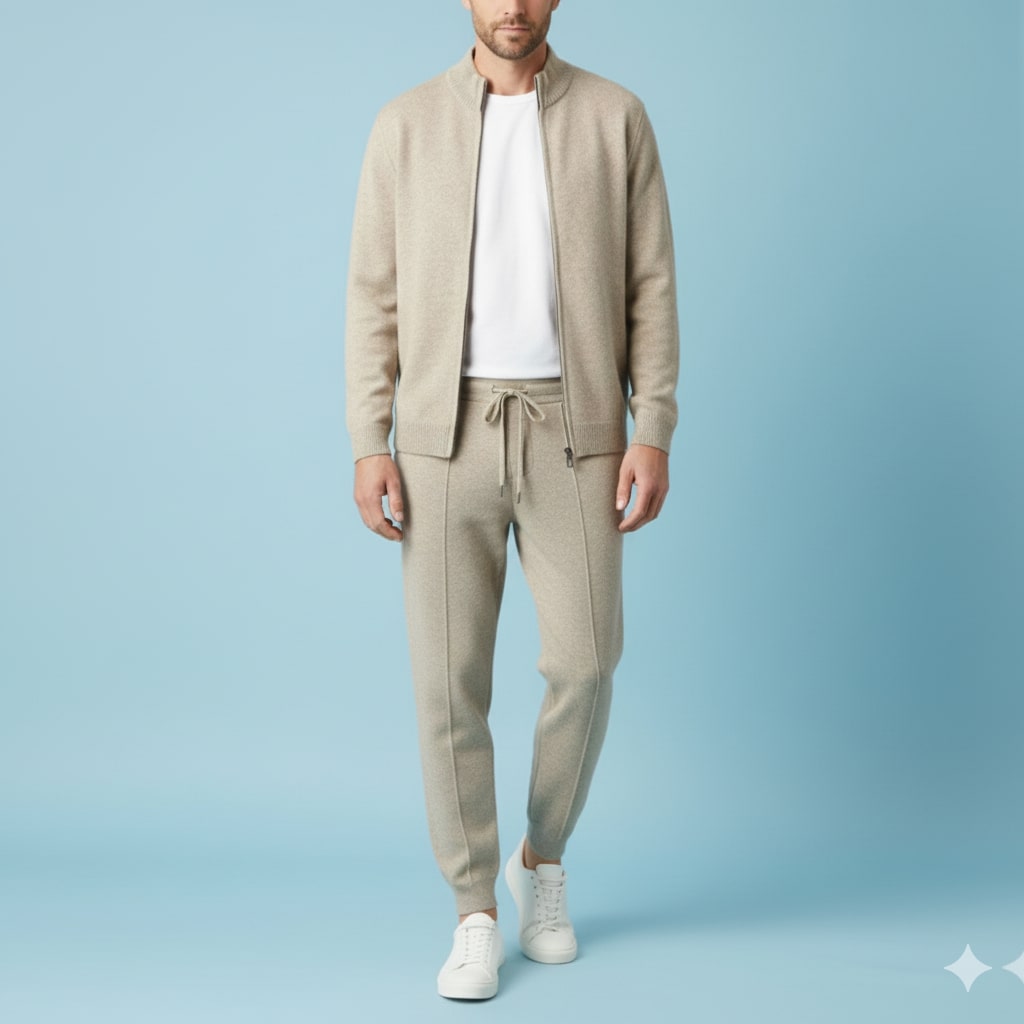 Julien Men’s Tracksuit – Soft Full-Zip Jacket & Tailored Lounge Pants
