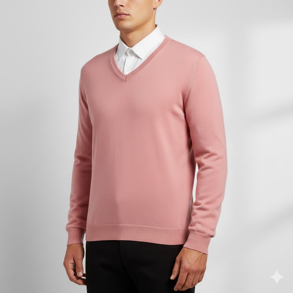 Onur Men’s Knit Sweater – Lightweight V-Neck Pullover