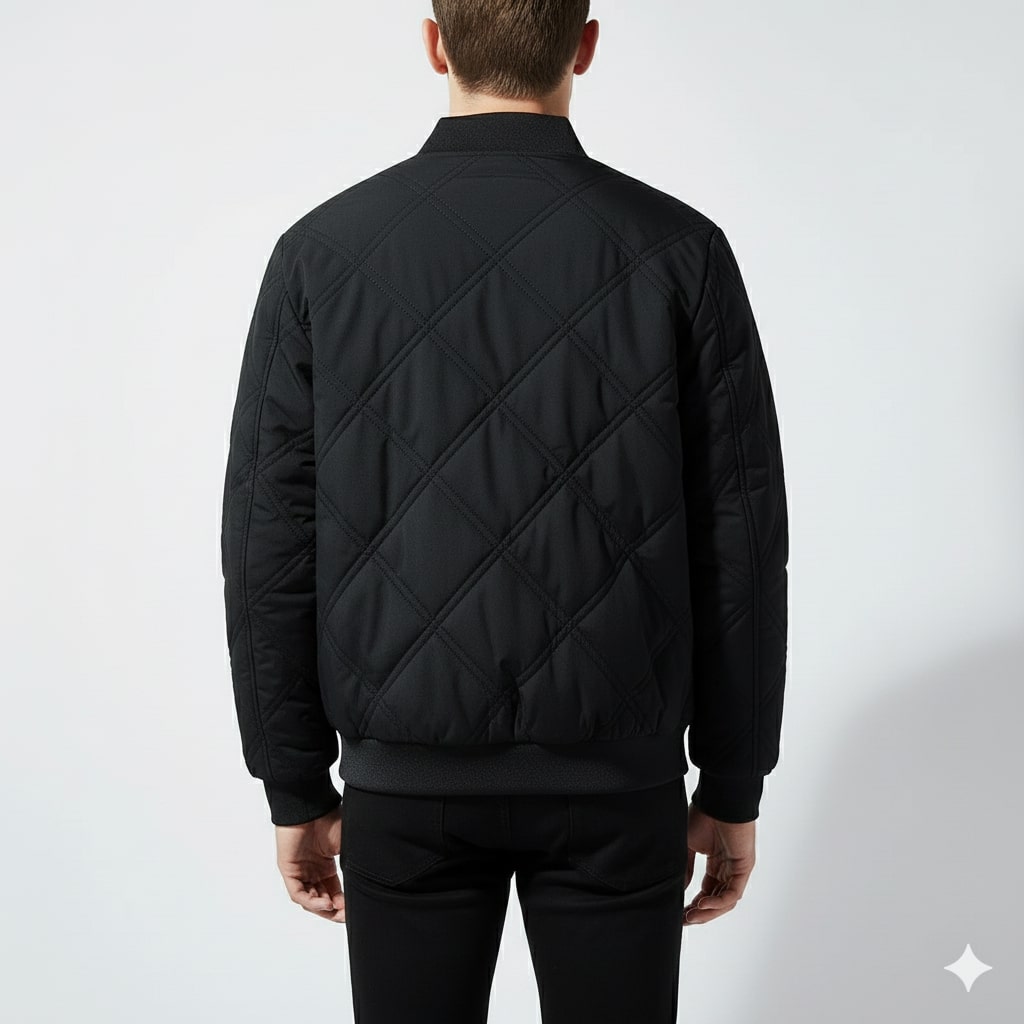 Nolan Men’s Bomber Jacket – Quilted Fleece-Lined Lightweight Winter Jacket