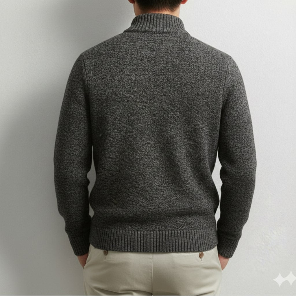 Jonas Men’s Quarter-Zip Sweater – Cotton Knit Pullover for Layered Comfort