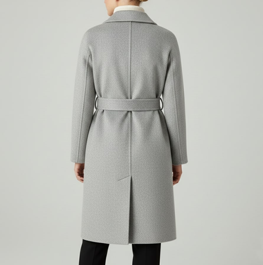 Camila Women’s Cashmere Wrap Coat – Double-Breasted Wool Outerwear with Belted Waist