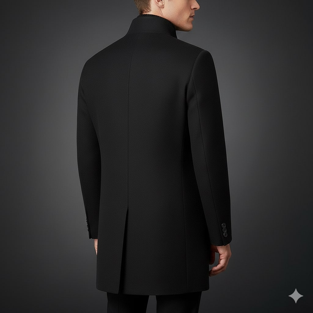 Boris Men’s Wool Coat – Tailored Soft Winter Long Overcoat
