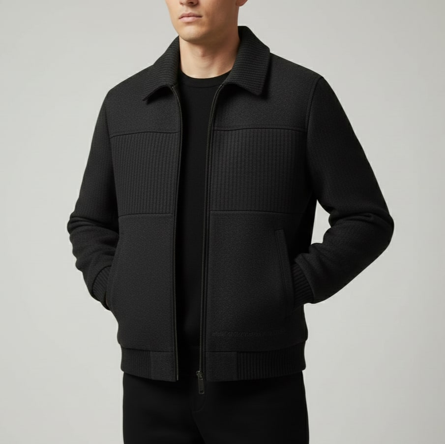 Aurelien Men’s Fleece Jacket – Weatherproof Jacket with Textured Finish