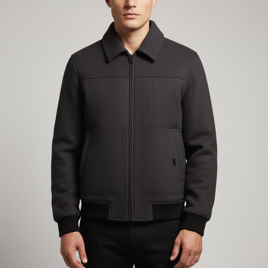 Aurelien Men’s Fleece Jacket – Weatherproof Jacket with Textured Finish