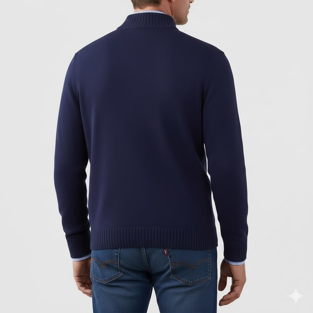 Lars Men’s Half-Zip Sweater – Soft Knit Pullover with Ribbed Details & Tailored Fit