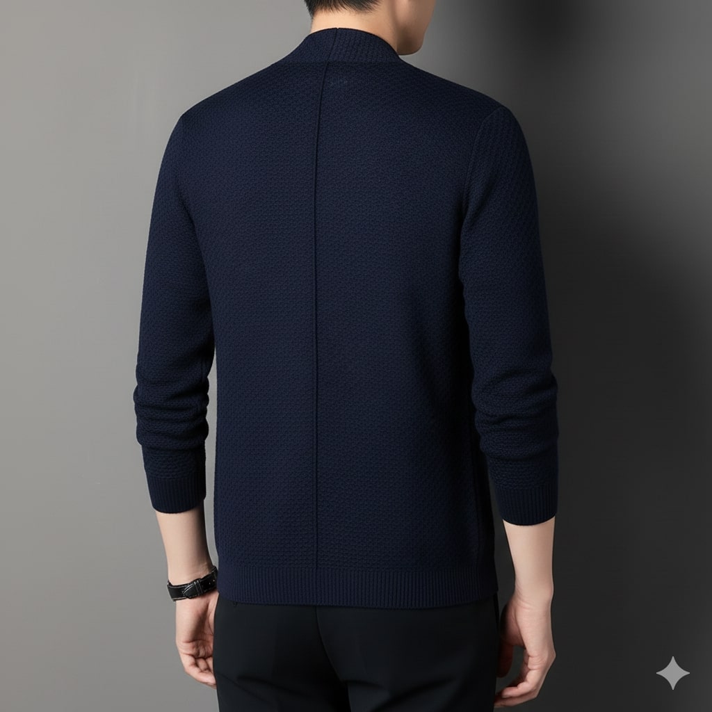 Pablo Men’s Jacquard Knit Cardigan – Soft Touch Embossed Cotton Cardigan