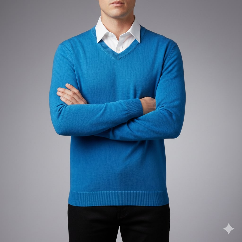Onur Men’s Knit Sweater – Lightweight V-Neck Pullover