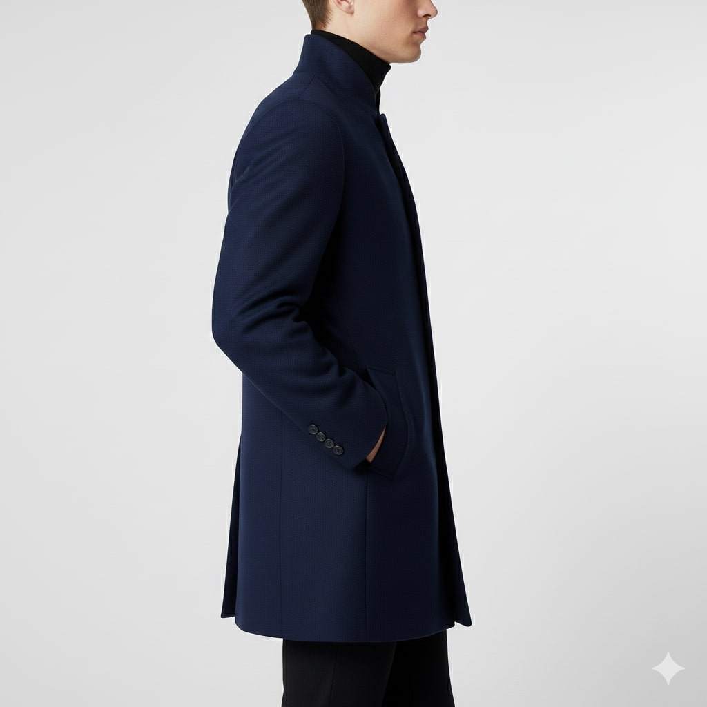 Boris Men’s Wool Coat – Tailored Soft Winter Long Overcoat