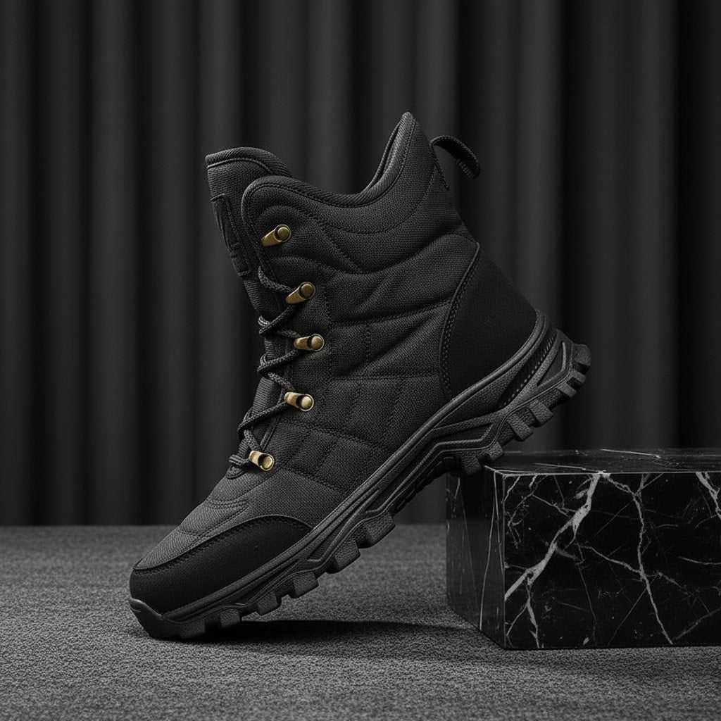 Zachary Men’s Snow Boots – Insulated Leather Lace-Up Boots with Non-Slip Sole