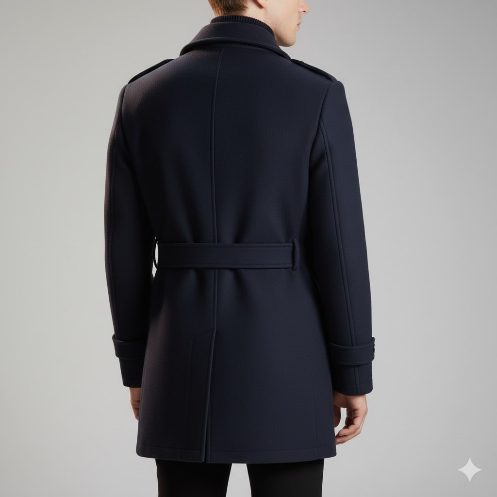 Orlando Men’s Wool Jacket – Wool Winter Coat with Tailored Collar & Utility Pocket