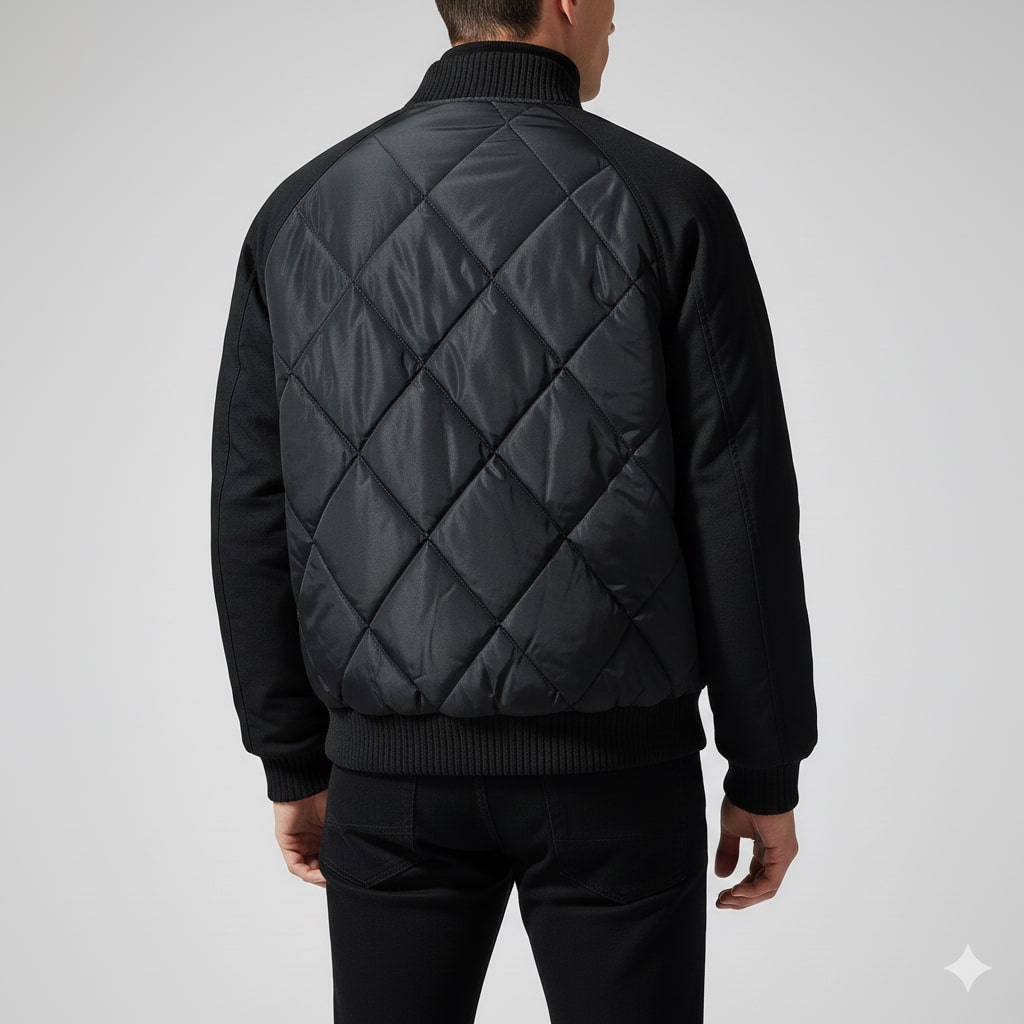 Leon Men’s Quilted Bomber Jacket – Diamond-Quilted Lightweight Jacket