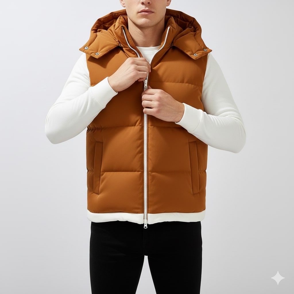 Matej Men’s Puffer Vest – Insulated Lightweight Outerwear with Detachable Hood