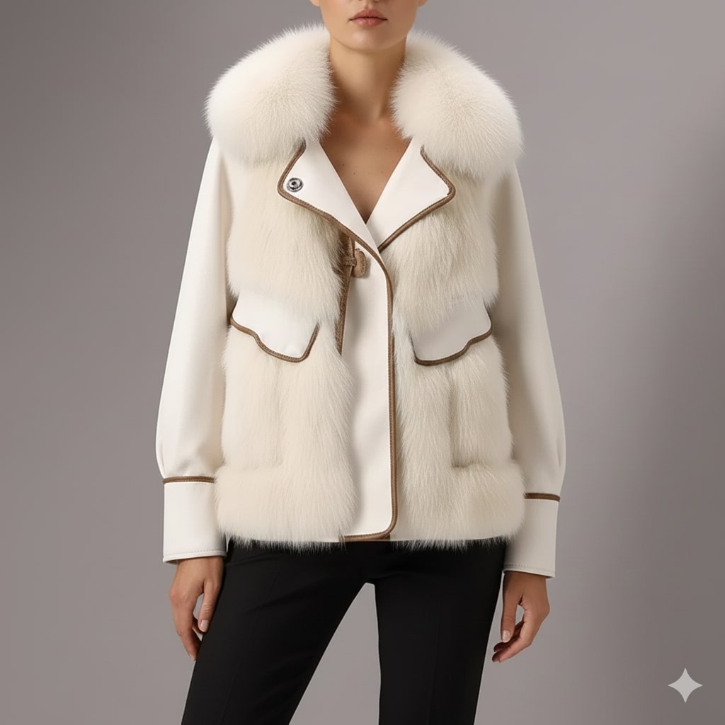 Lea Women’s Plush Fur Coat – Luxurious Winter Jacket with Toggle Closure