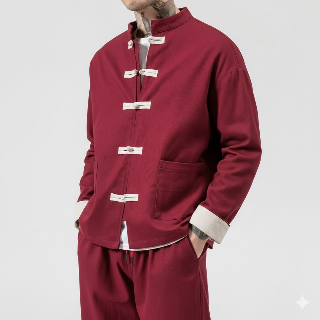 Axel Men’s Lightweight Jacket – Soft Cotton Jacket with Knot-Button Closure