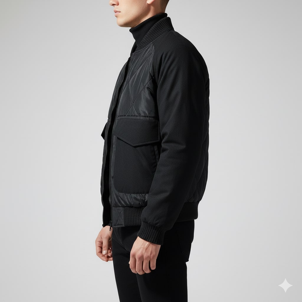 Leon Men’s Quilted Bomber Jacket – Diamond-Quilted Lightweight Jacket