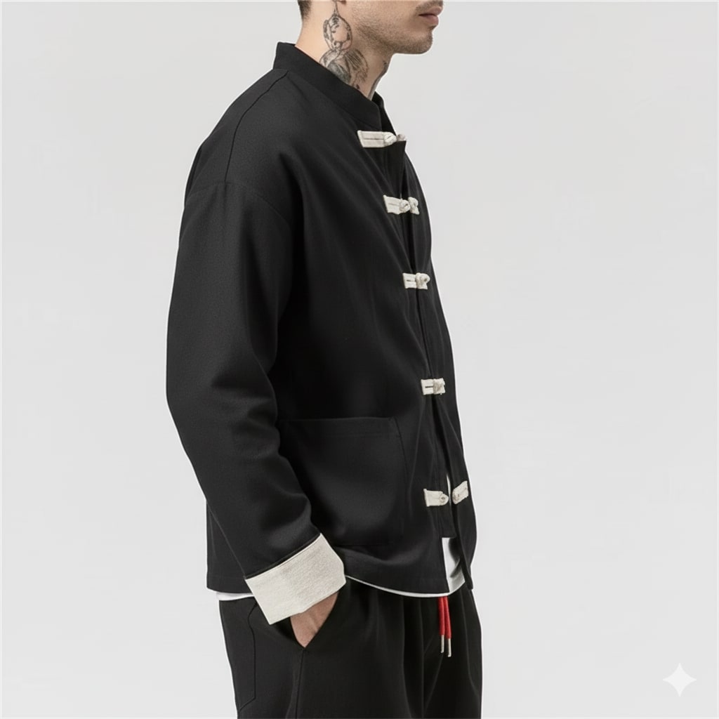 Axel Men’s Lightweight Jacket – Soft Cotton Jacket with Knot-Button Closure