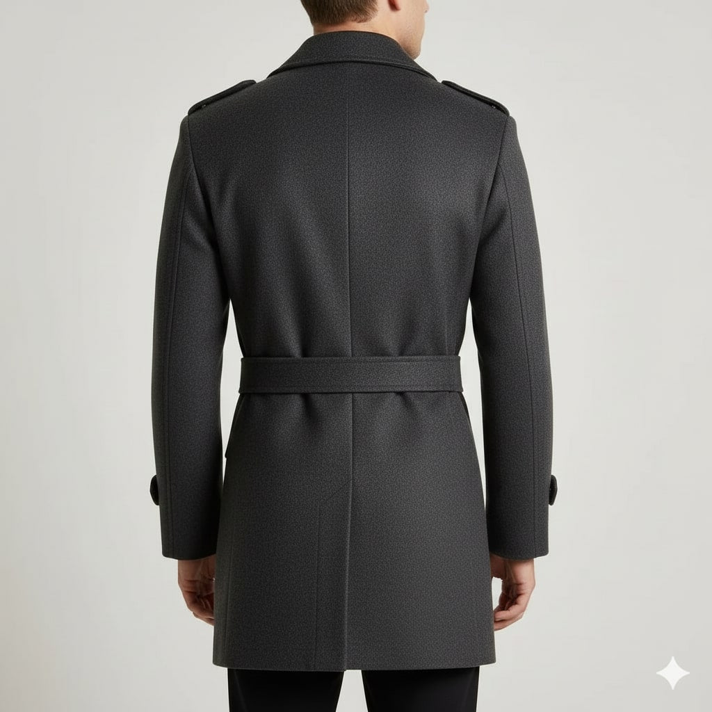 Orlando Men’s Wool Jacket – Wool Winter Coat with Tailored Collar & Utility Pocket