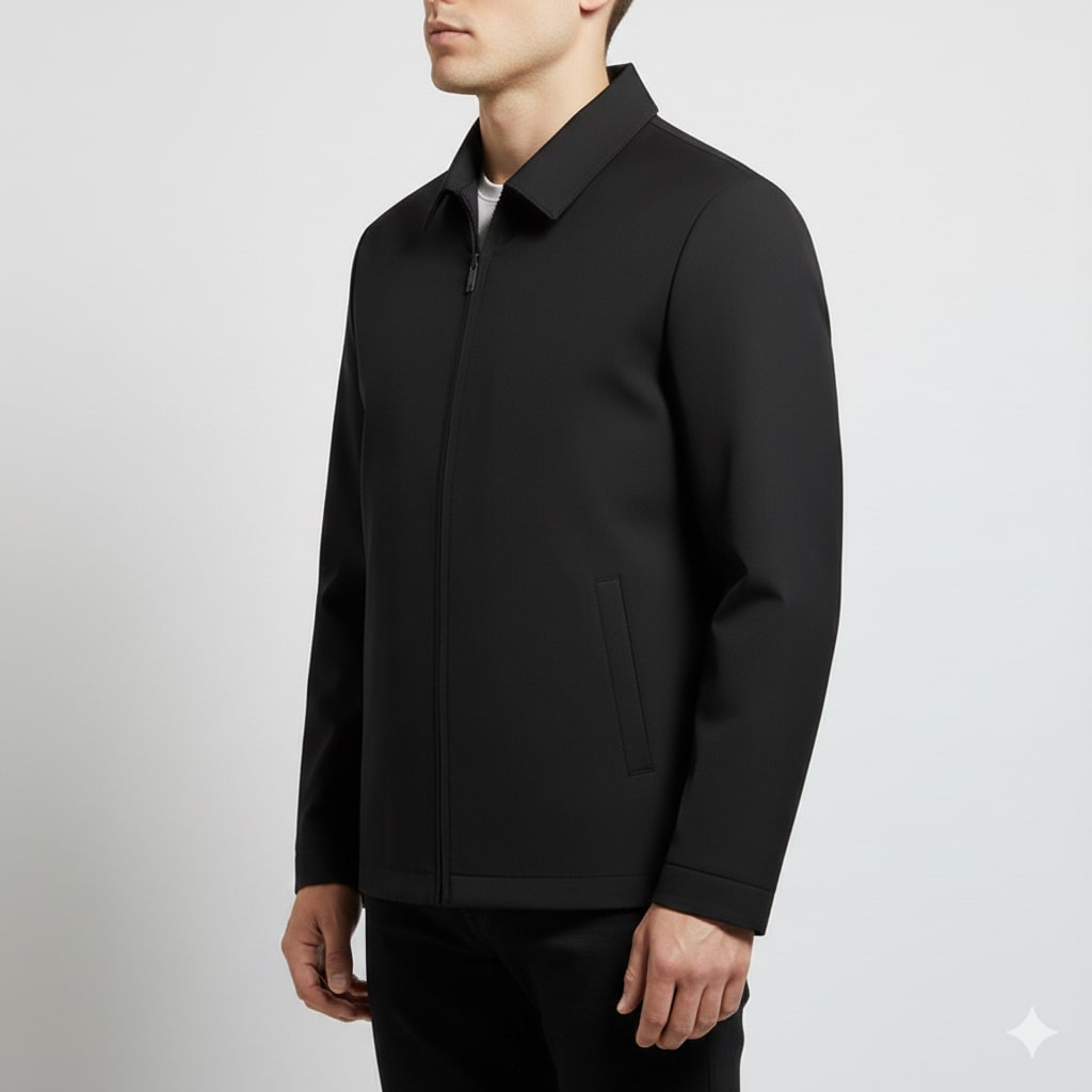 Oscar Men’s Lightweight Jacket – Wrinkle-Free Soft Silk Blend with Sleek Lapel Design