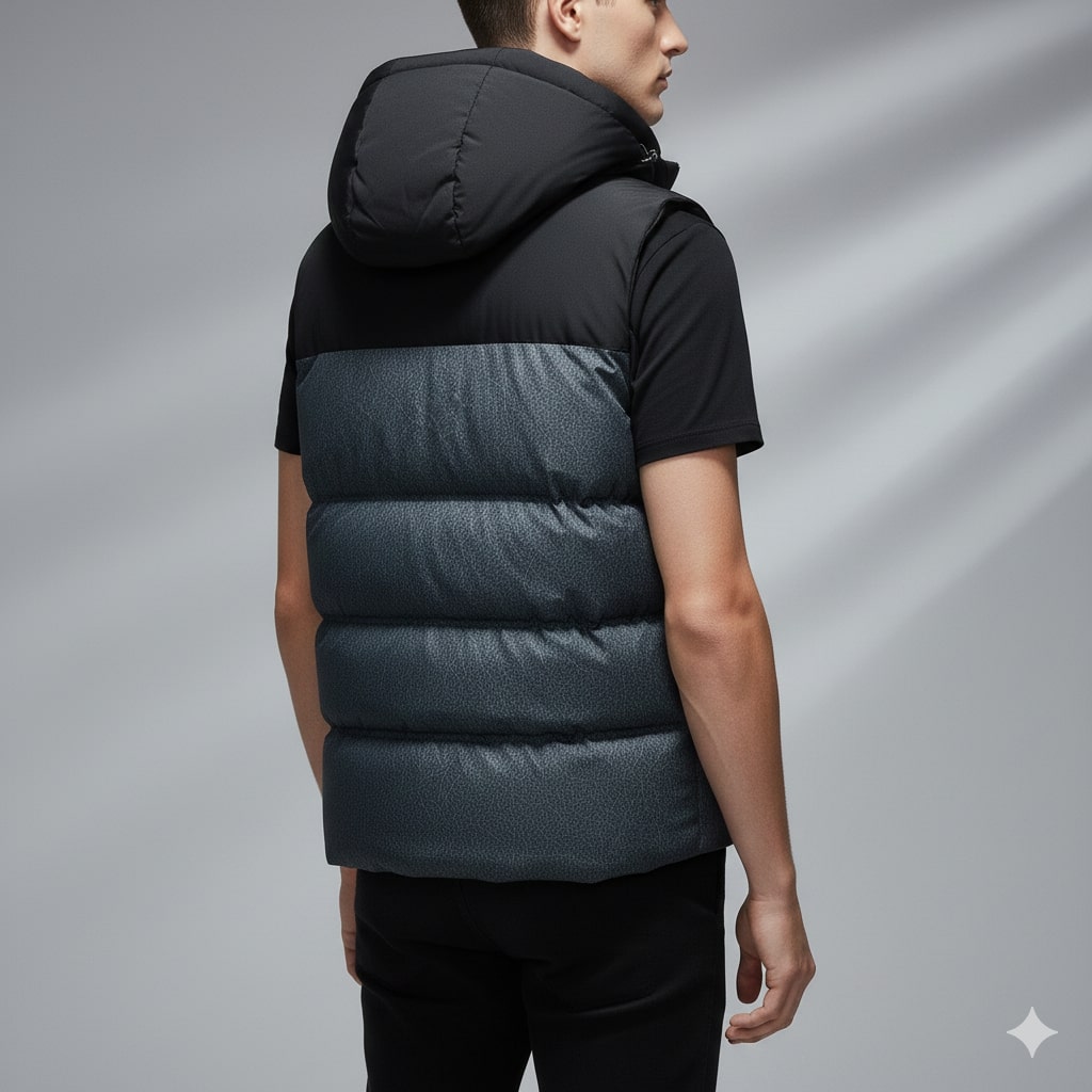Theo Men's Insulated Vest – Thermal Cotton Layer with Detachable Hood