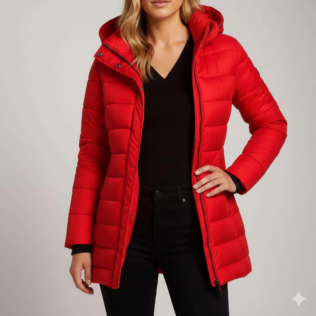 Agnieszka Women’s Puffer Jacket – Quilted Hooded Lightweight Winter Coat