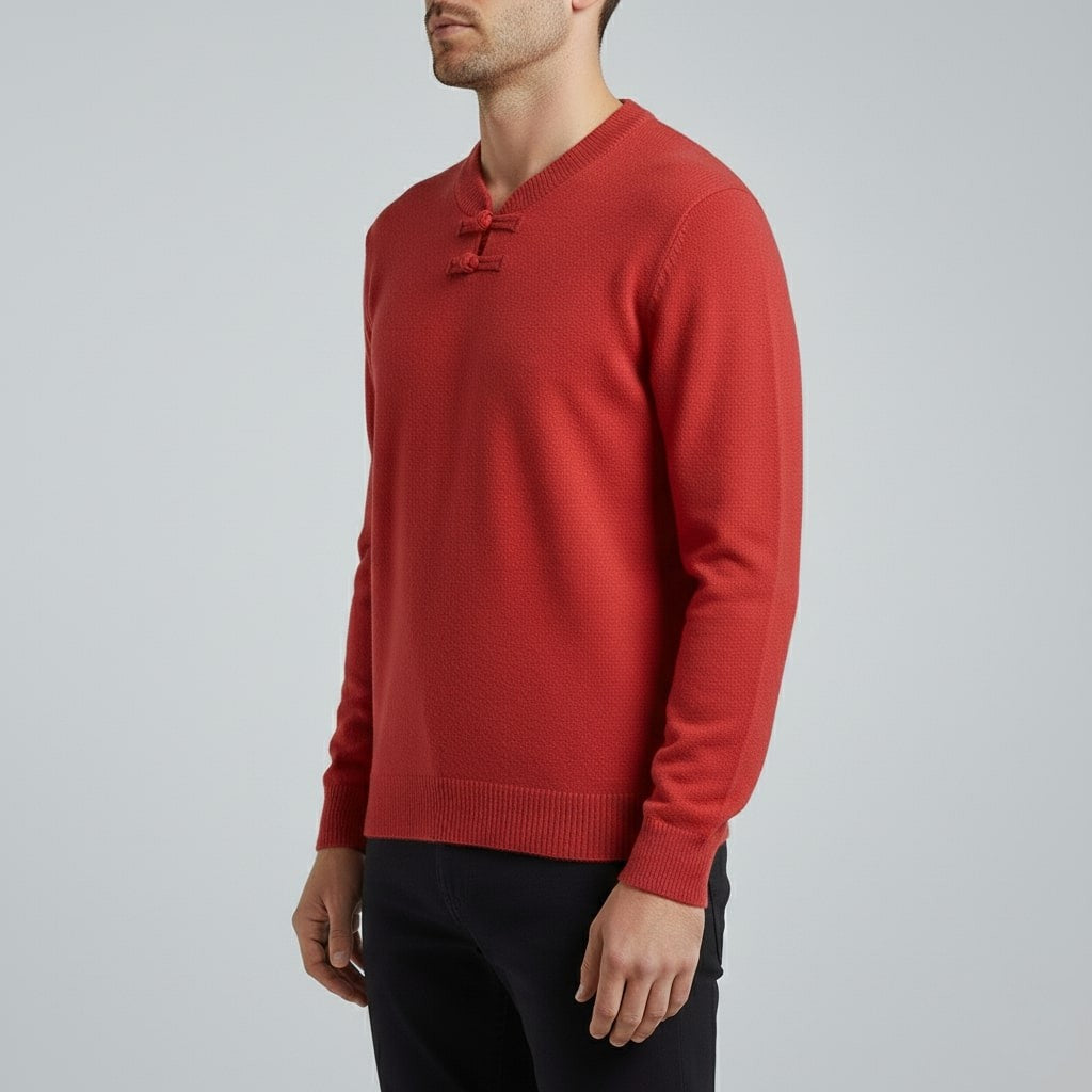 Hudson Men’s Pullover Sweater – Ultra-Soft Knit Jumper with Stand Collar Detail