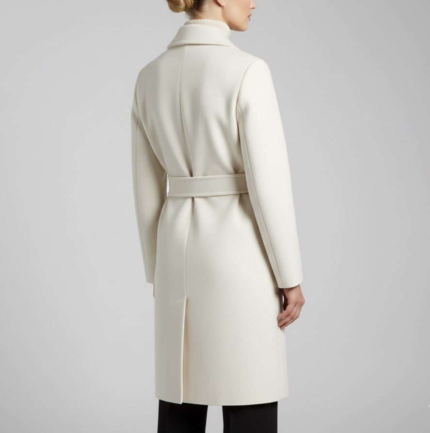 Camila Women’s Cashmere Wrap Coat – Double-Breasted Wool Outerwear with Belted Waist