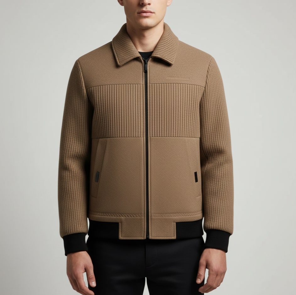 Aurelien Men’s Fleece Jacket – Weatherproof Jacket with Textured Finish