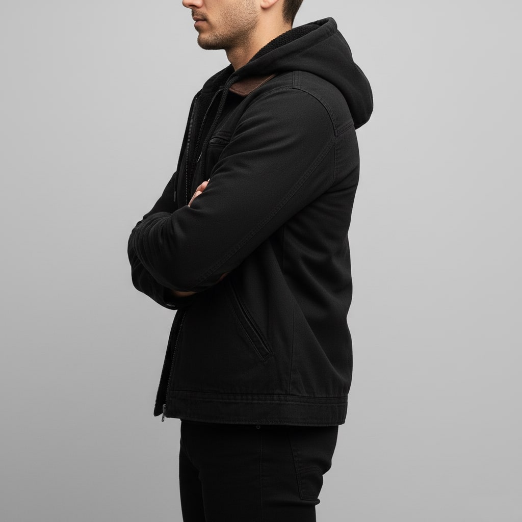 Arthur Men’s Hooded Jacket – Lightweight Windbreaker Jacket with Fleece Lining