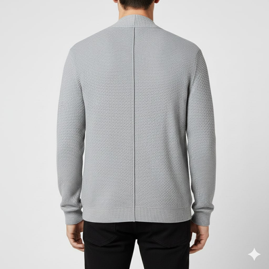 Pablo Men’s Jacquard Knit Cardigan – Soft Touch Embossed Cotton Cardigan