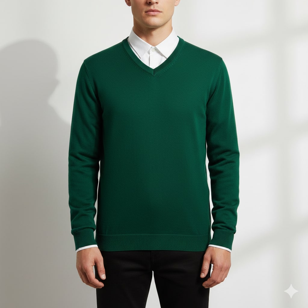 Onur Men’s Knit Sweater – Lightweight V-Neck Pullover