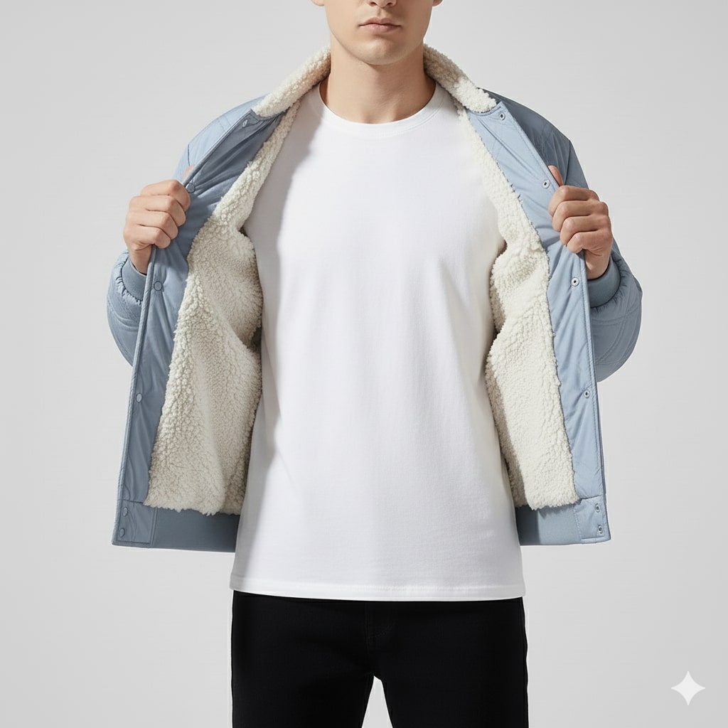 Nolan Men’s Bomber Jacket – Quilted Fleece-Lined Lightweight Winter Jacket