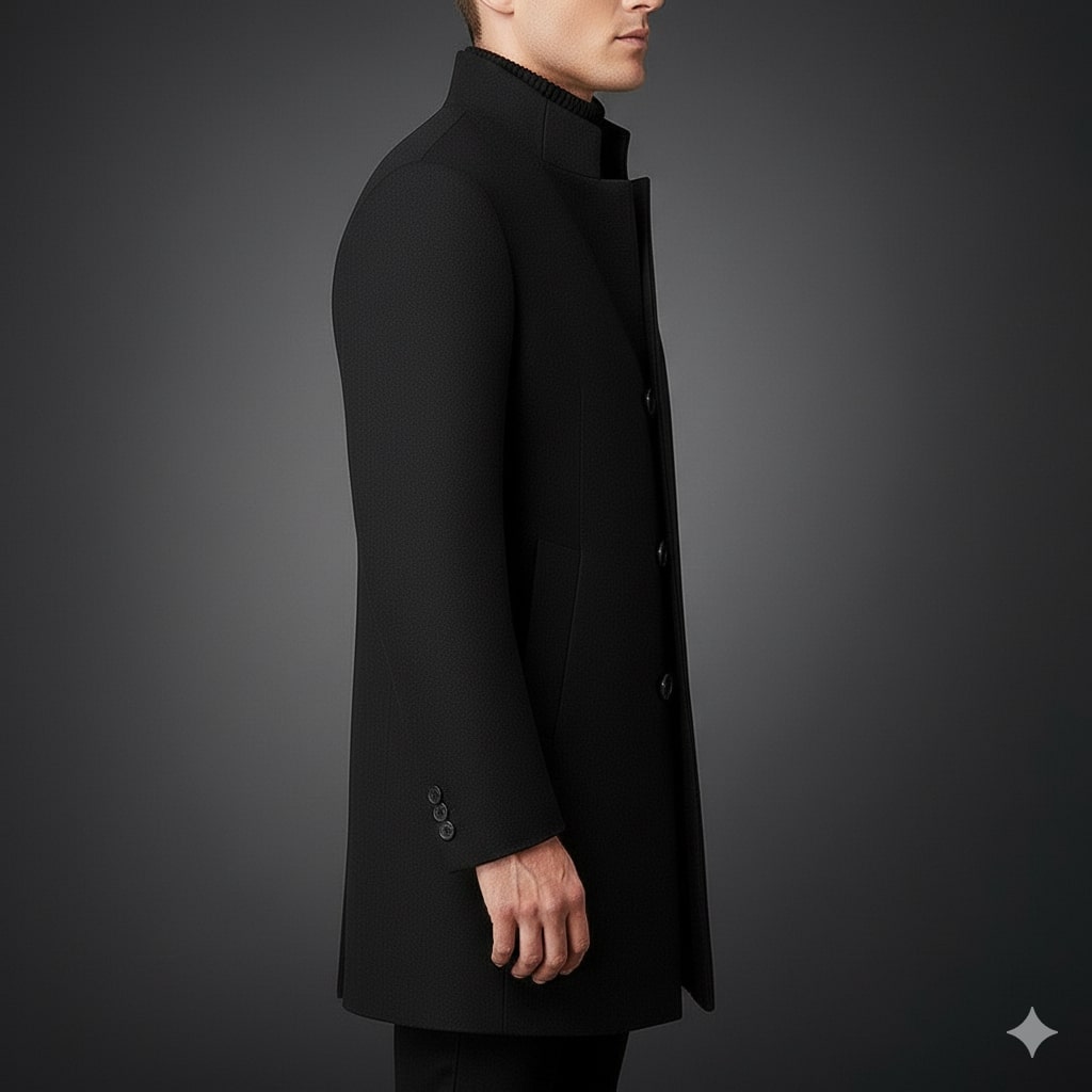 Boris Men’s Wool Coat – Tailored Soft Winter Long Overcoat